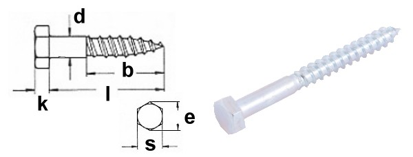 Sechskantholzschrauben SW 19